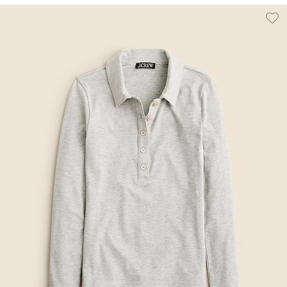 Refined rib long-sleeve polo shirt